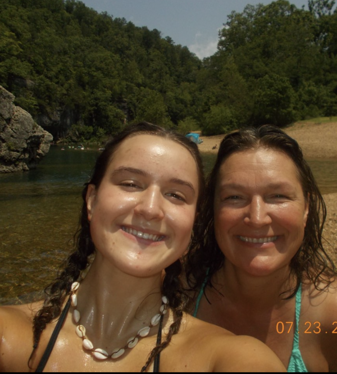 Kimberly Wiseman and Elleanna, river  Kimberly Wiseman and Elleanna, river