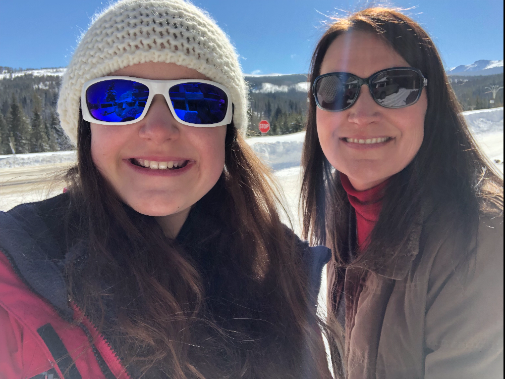 Kimberly Wiseman and Elleanna, ski area Kimberly Wiseman and Elleanna, ski area